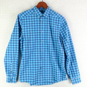 Paul Smith Shirt Womens Medium Blue Check Button Up Long Sleeve Preppy